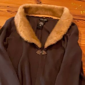 NY&C Brown Cardigan with removable faux fur color